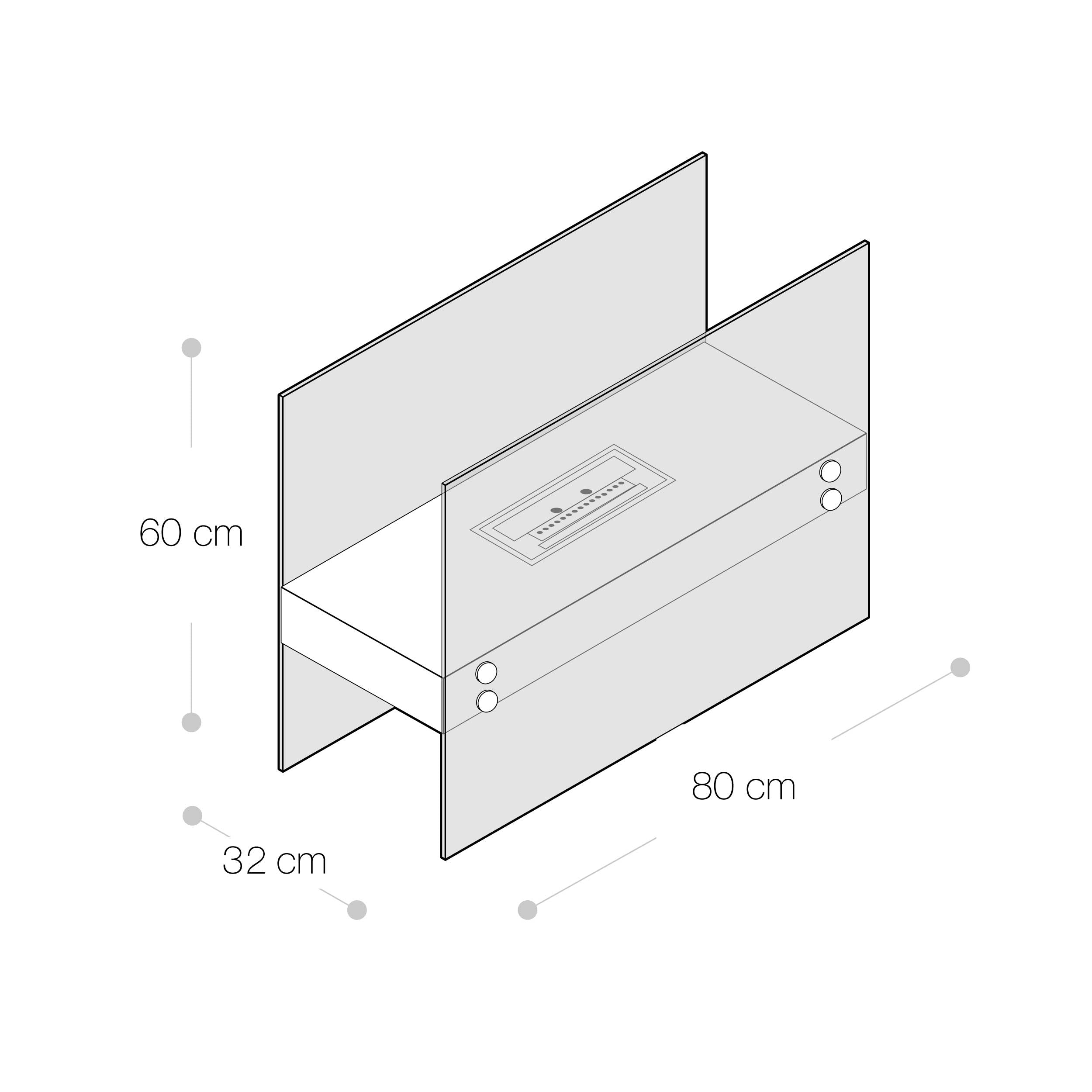 Loks Camino a Bioetanolo Bifacciale da Pavimento nero 60x80x32 cm