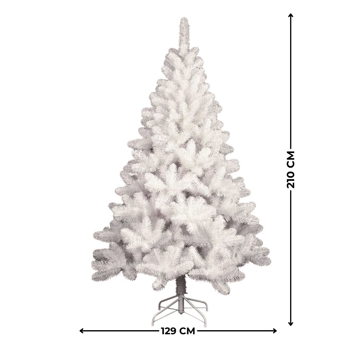 Albero di Natale Bianco 120 cm con 144 Rami e Montaggio a Gancio