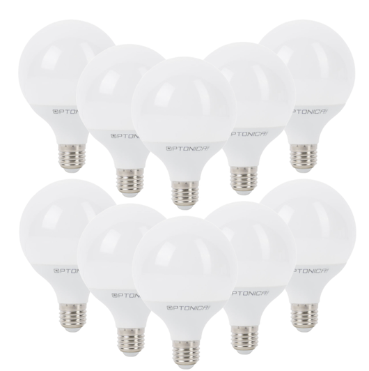 Lampadina led globo e27 12watt resa 70watt risparmio energetico 4500k pezzi 10