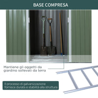 CASA CASETTA BOX PORTA ATTREZZI GIARDINO PORTE SCORREVOLI ACCIAIO 213×173×130cm