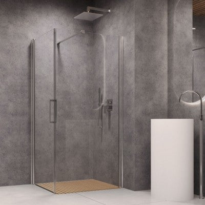 Lato fisso per porta battente briar 6 millimetri chrome per box doccia *** misure 67-70xh195 cm trasparente, confezio...