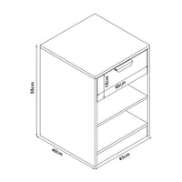 Comodino Varkaus con Cassetto e Scomparti - Effetto Quercia [en.casa]