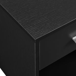 [en.casa] Comodino da letto elegante nero 1 x cassetto 1 x mensola