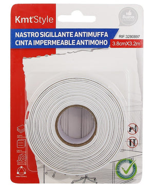 Nastro Adesivo Sigillante Antimuffa 38mm X 320cm Bianco con Simboli Foglie Alberi