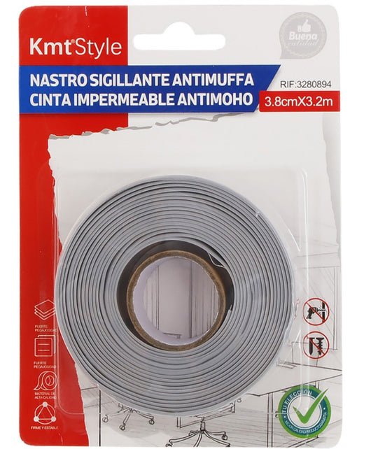 Nastro Adesivo Sigillante Antimuffa 38mm X 320cm Grigio