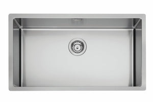 Lavello EVHOC serie LUMIUM M SOTTOTOP 74X44 cm vasca unica SOTTOTOP acciaio inox AISI 304 18/10