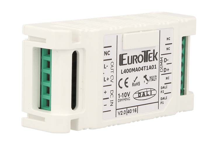 Newlab Led Dimmer Monocanale PWM 12A Controllato Da Pulsante N.O. 0-10V 1-10V Dali Potenziometro