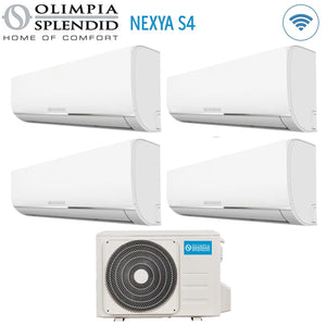 Climatizzatore Condizionatore Olimpia Splendid Quadri Split Inverter serie NEXYA S4 9+9+9+9 con OS-CEMYH28EI R-32 Wi-Fi Integrato 9000+9000+9000+9000