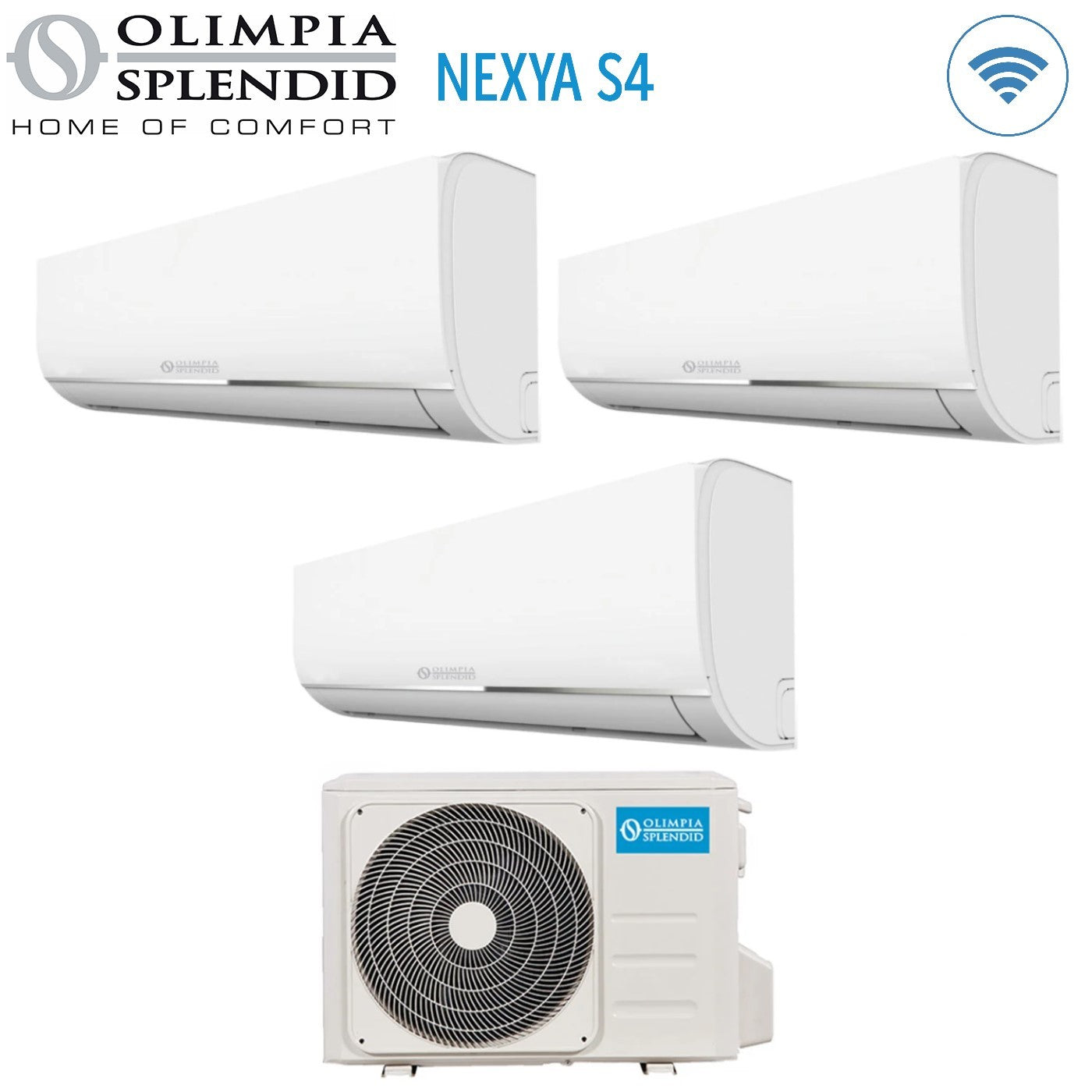 Climatizzatore Condizionatore Olimpia Splendid Trial Split Inverter serie NEXYA S4 9+9+9 con OS-CEMYH21EI R-32 Wi-Fi Integrato 9000+9000+9000