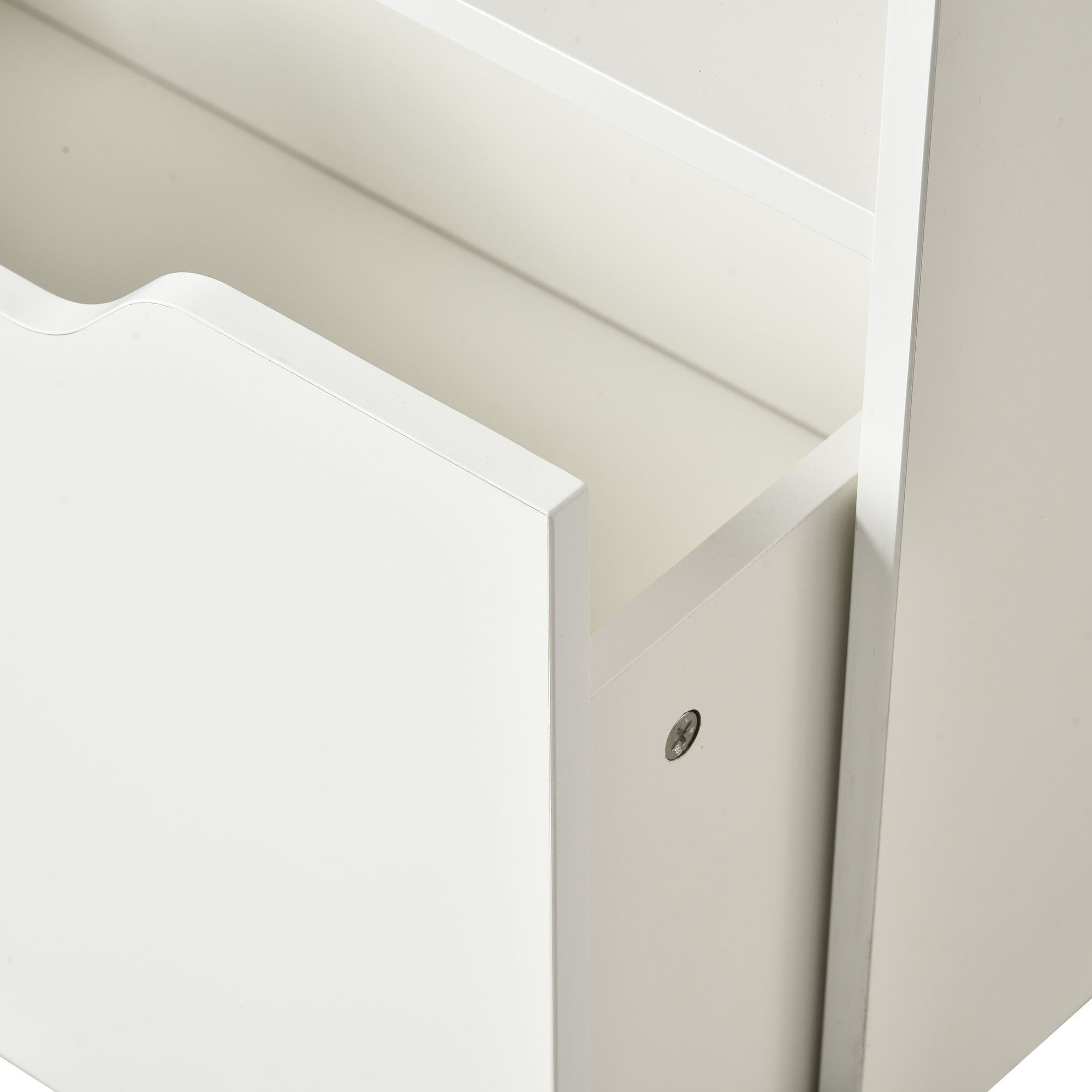 Libreria per Bambini 60x29,9x90 cm con Ripiani e 1 Cassetto in MDF Bianco