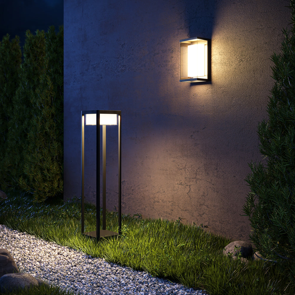 Lampada Da Parete Moderna Per Esterno Alluminio Nero Luce 10W Ip65