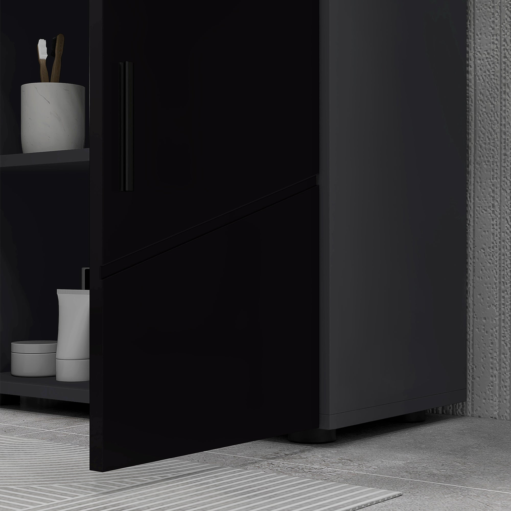 Mobile Sotto Lavabo Bagno per Piedistallo 60x30x60 cm in Legno Truciolare Nero