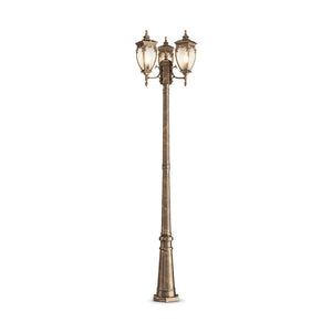 Lampada Da Terra Classica Da Esterno Alluminio Oro 3 Luci E27 60W Ip44