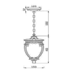 Lampada A Soffitto Classica Da Esterno Alluminio Bronzo 1 Luce E27 60W Ip44