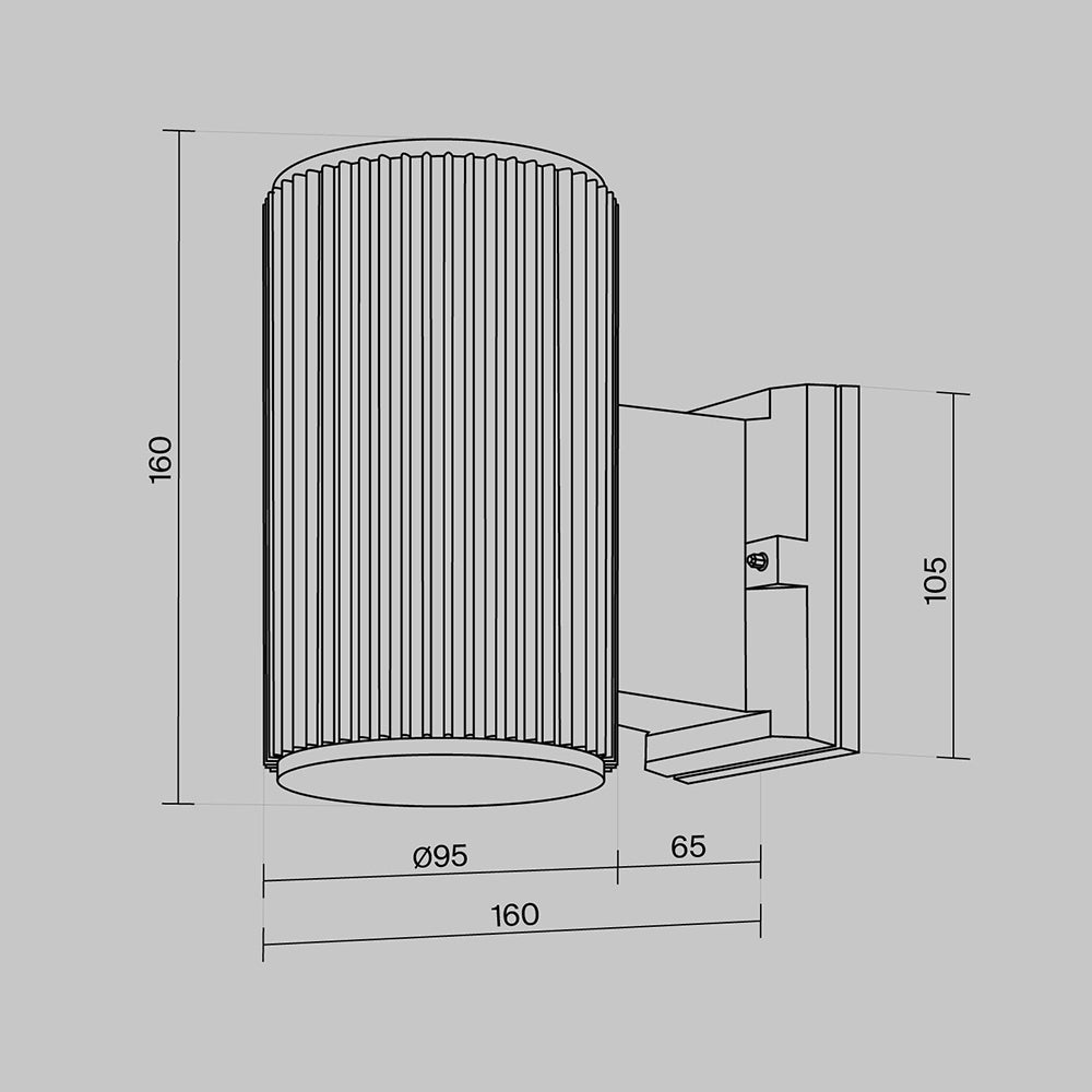 Lampada Da Parete Moderna Da Esterno Metallo Bianco Luce1E27 60W Ip54