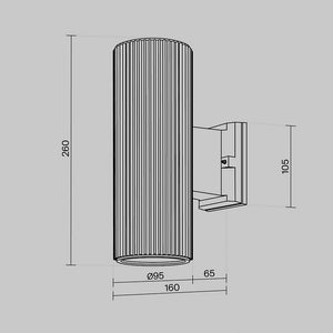 Lampada Da Parete Moderna Da Esterno Metallo Nero Luce2E27 60W Ip54