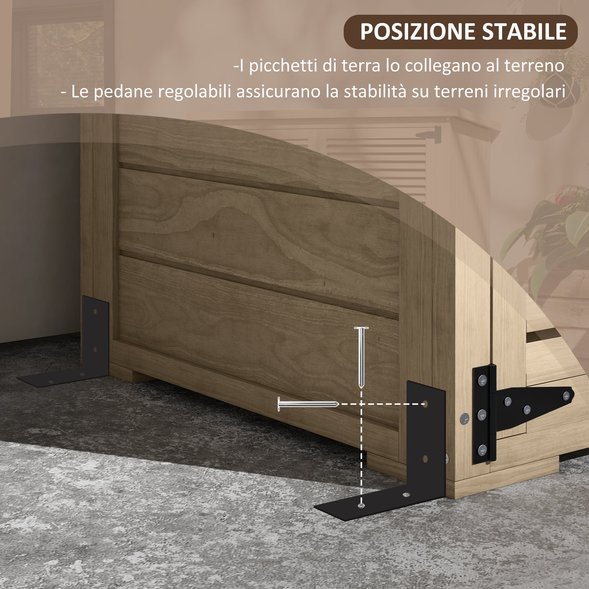 Armadio da Esterno a 2 Ripiani 75x50x111/118 cm in Legno di Abete