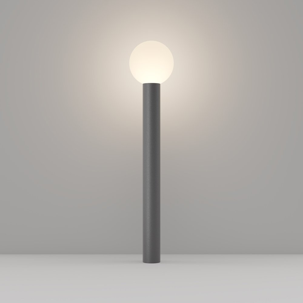 Lampada Da Terra Moderna Per Esterno Alluminio Grigio 1 Luce E27 60W Ip54 A++