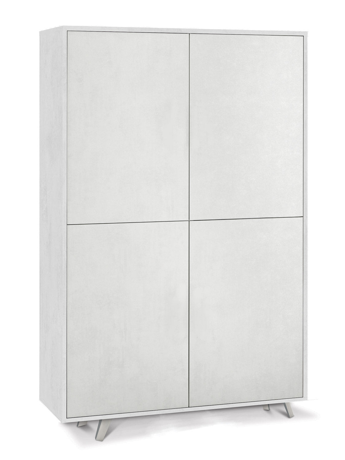 Mobile Multiuso 4 Ante 107x169x41 cm Ossido Bianco