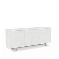 Madia Credenza mobile 3 ante con apertura push-pull 177x41x74H cm in kit di montaggio colore Ossido bianco