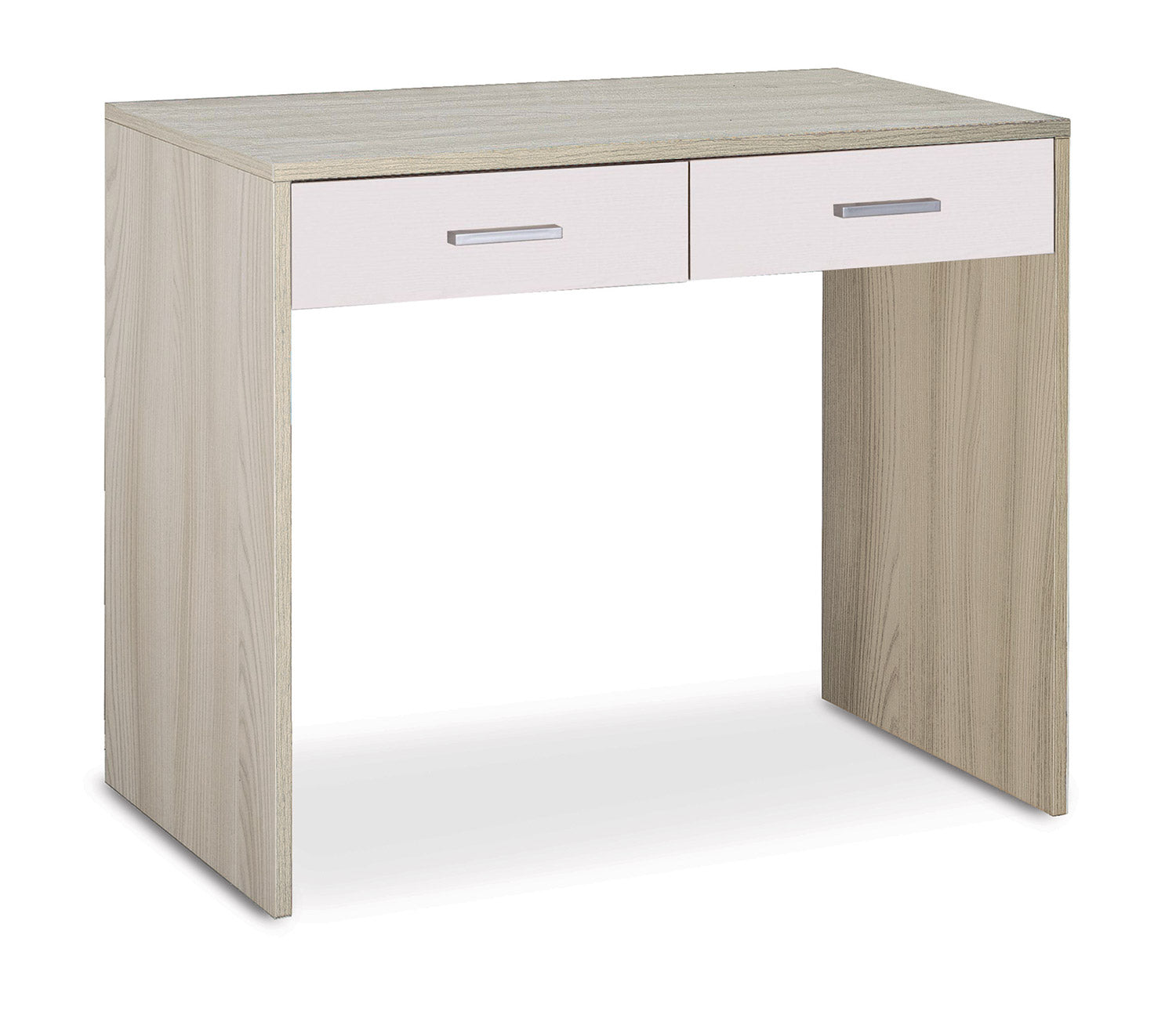 Scrivania da Ufficio 2 Cassetti 91x76x55 cm Olmo Chiaro/Bianco Fiammato