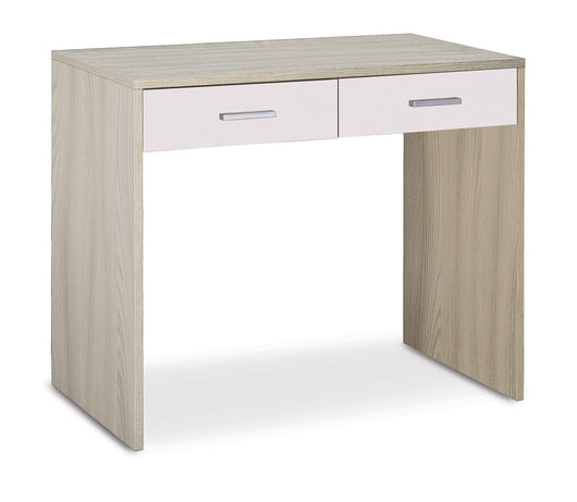 Scrivania da Ufficio 2 Cassetti 91x76x55 cm Olmo Chiaro/Bianco Fiammato