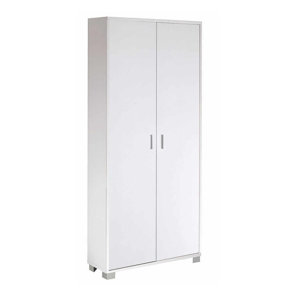 Armadio mobile 2 ante 83x29x190H cm in kit di montaggio colore Bianco