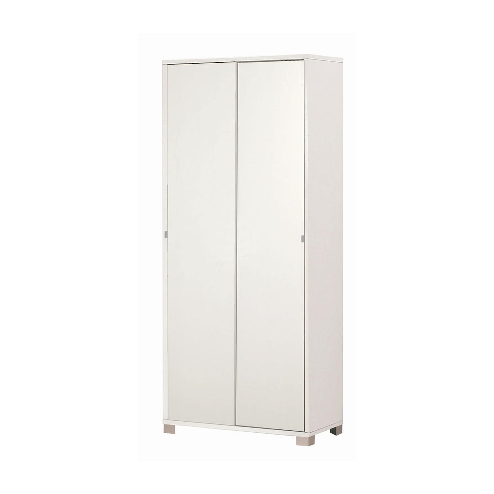 Armadio mobile con 2 ante scorrevoli 82x41x190H cm in kit di montaggio colore Bianco fiammato