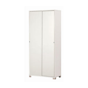 Armadio mobile con 2 ante scorrevoli 82x41x190H cm in kit di montaggio colore Bianco fiammato