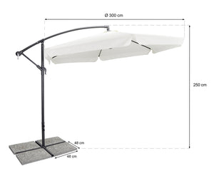 Ombrellone da giardino rotondo Ø 3 mt a braccio decentrato mod. Maracaibo OB11MAPAC