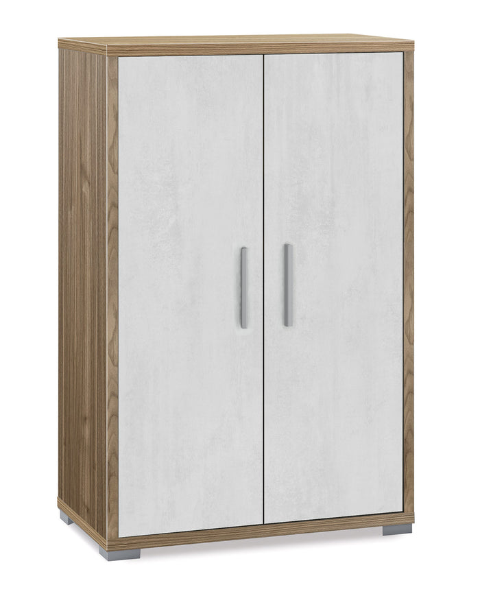 Armadietto Multiuso 2 Ante 71x110x41 cm Noce Stelvio/Ossido Bianco