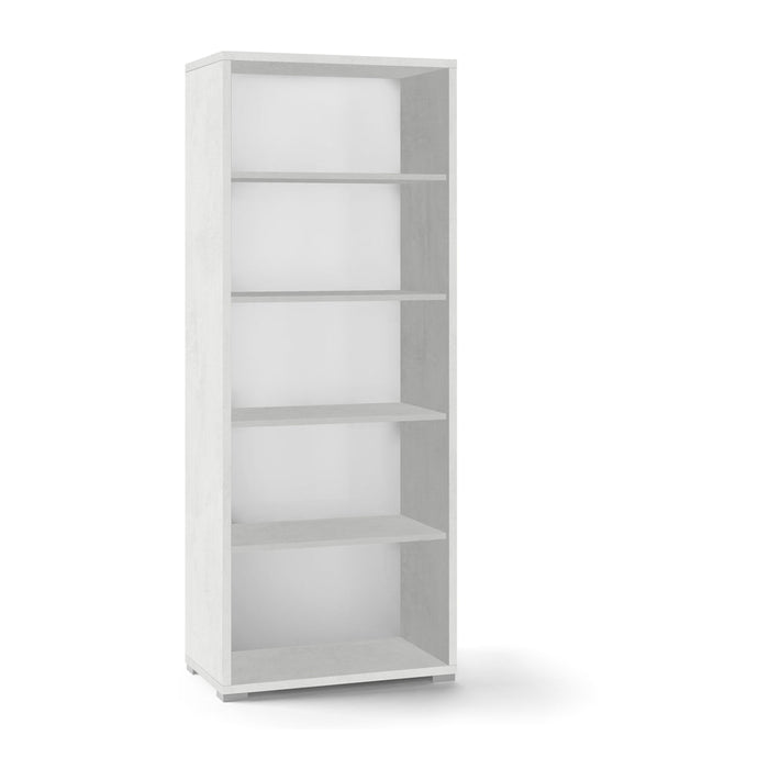 Libreria mobile a giorno 71x41x182H cm con 4 ripriani in kit di montaggio colore Ossido Bianco