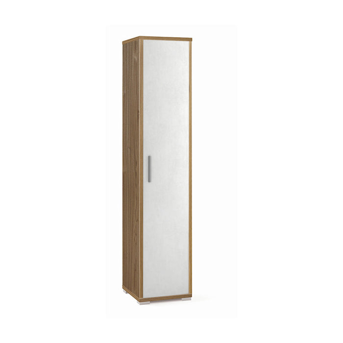 Armadio mobile colonna 1 anta 39x41x182h cm in kit colore Noce Stelvio e Ossido bianco