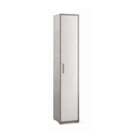 Armadio colonna 1 anta 39x41x199H cm in kit di montaggio colore Cemento e Ossido Bianco