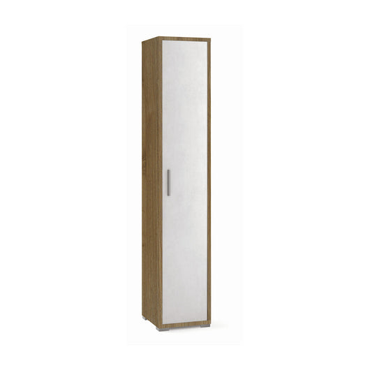 Armadio colonna 1 anta 39x41x199H cm in kit di montaggio colore Noce Stelvio e Ossido bianco