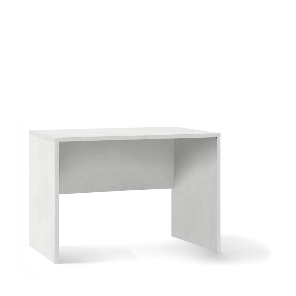 Scrivania dal design moderno 120x69x76H cm in kit di montaggio colore Ossido Bianco