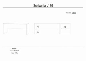 Scrivania dal design moderno 180x69x76H cm in kit di montaggio colore Cemento