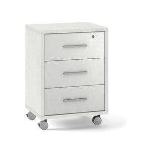 Cassettiera mobile 3 cassetti su ruote 51x41x71H cm in kit di montaggio colore Ossido bianco