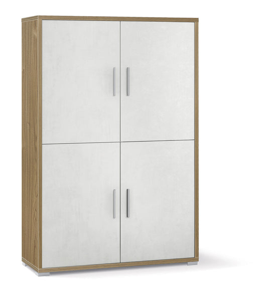 Mobile Multiuso 4 Ante 108x161x41 cm Noce Stelvio/Ossido Bianco