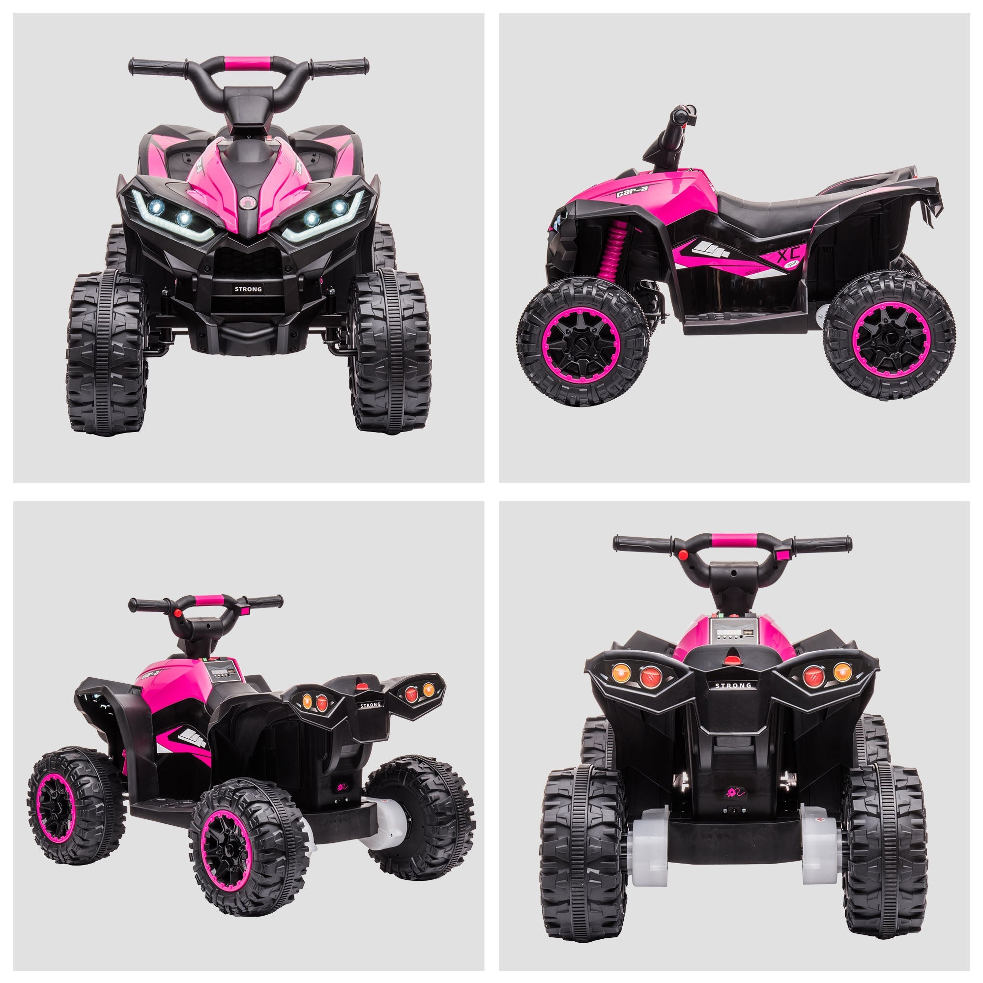 Quad Elettrico per Bambini 12V 2 Velocità Fari LED Rosa