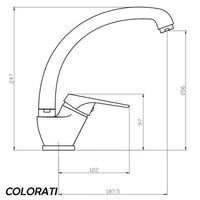 Ogomondo miscelatore oslo orientabile ottone colorato per lavello cucina *** finitura- bianco, confezione 1