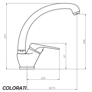 Ogomondo miscelatore oslo orientabile ottone colorato per lavello cucina *** finitura- bianco, confezione 1