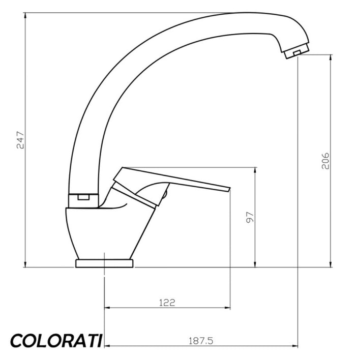 Ogomondo miscelatore oslo orientabile ottone colorato per lavello cucina *** finitura- bianco, confezione 1