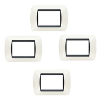 Placca 4 pezzi living light international 3 posti tecnopolimero l4803 *** colore bianco, confezione 1