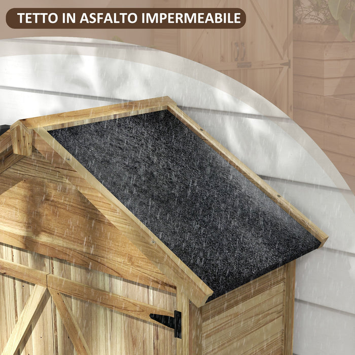 Casetta Box da Giardino per Attrezzi 102x54x177 cm in Legno di Abete