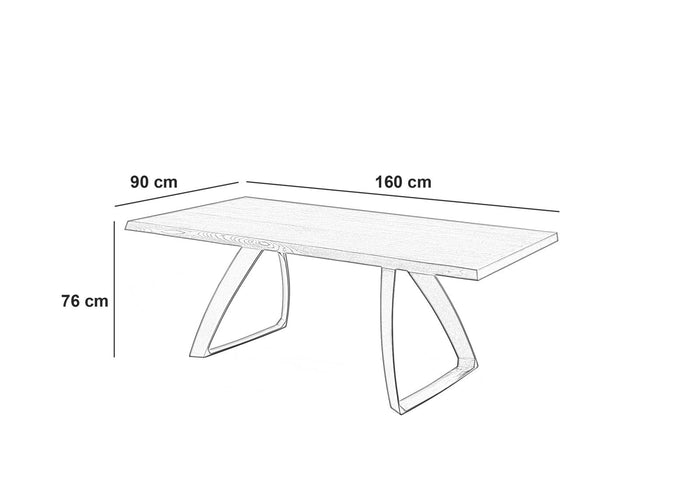 Tavolo Fisso 160x90x76 cm in Rovere Impiallacciato Bridge Naturale