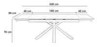 Tavolo Allungabile 90x160/240x76 cm in Ceramica Marmo Calacatta Ceramica 1