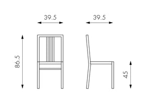 Set 2 Sedie 39,5x39,5xH86,5 cm in Legno Laccato Mina Grigio Chiaro