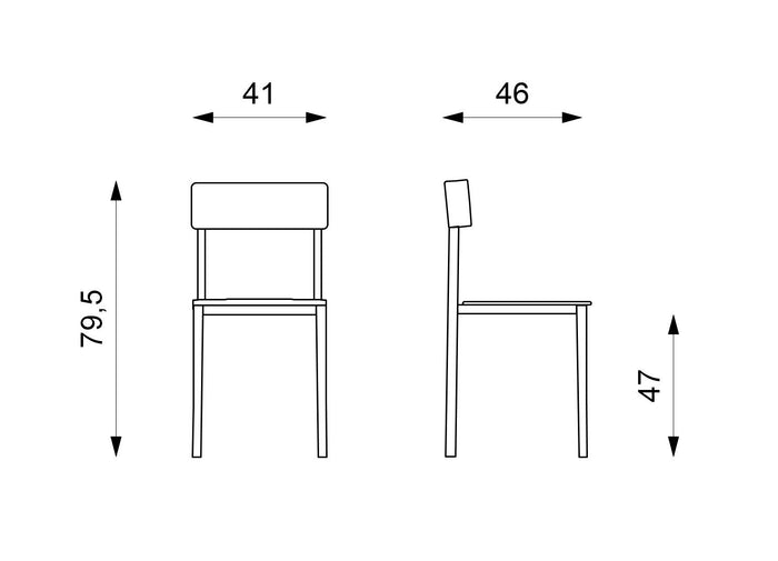 Set 4 Sedie 41x46xH79,5 cm in Polipropilene Easy Verde