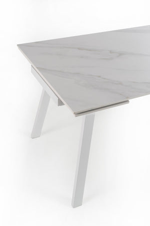 Tavolo Allungabile 140/200x80x76 cm in Ceramica Dylan Bianco Opaco